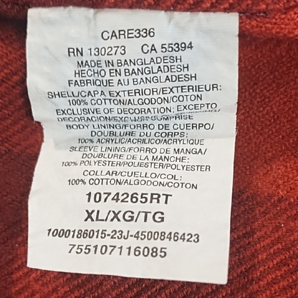 Wrangler Flannel Lined Denim Jean Jacket Barn Coat Corduroy Collar 4 Pockets - Picture 7 of 12